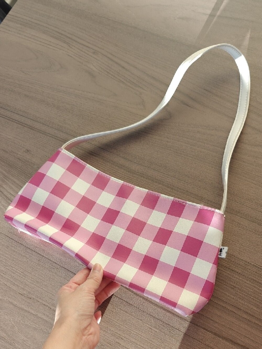 Vintage Y2K Paul Frank Pink Gingham Checkered Shoulder Bag Julius Monkey - Picture 2 of 16